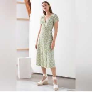 & other stories floral printed wrap dress